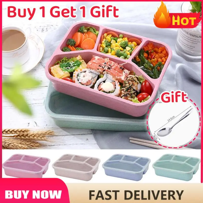 Bento Lunch Box 4 Compartment Meal Prep Containers Lunch Box For Kids Durable BPA Free Reusable Food Storage Containers Schools