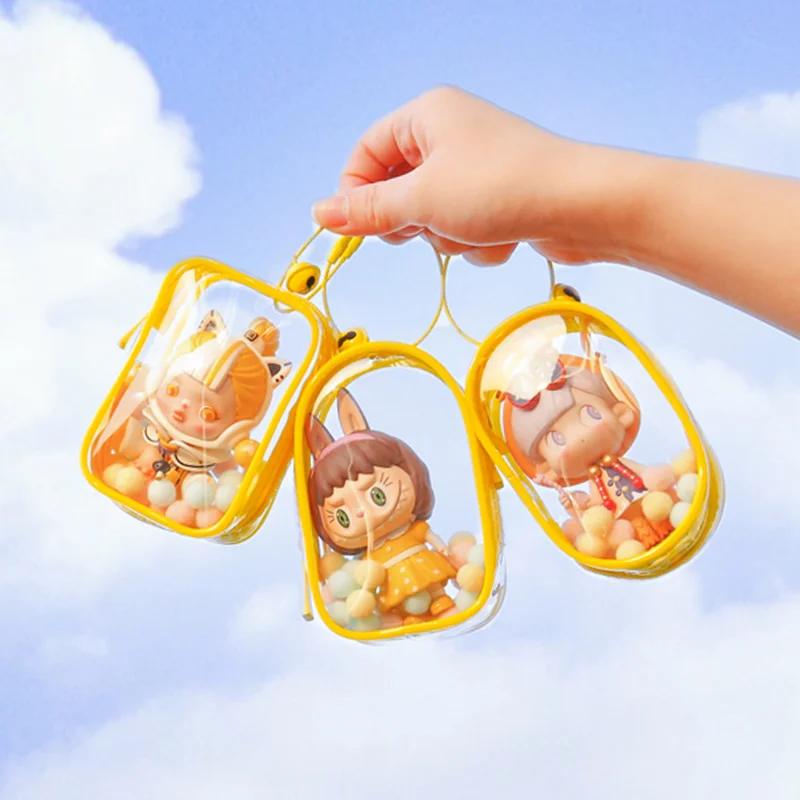 Doll Display Hanging Bag Colorful Transparent PVC Mystery Box Keychain Jewelry Organizer Storage Cute Doll Dustproof Case