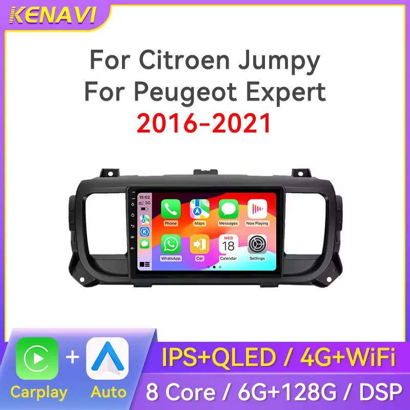 

2 Din Car Stereo Radio For Citroen Jumpy Peugeot Expert 2016 - 2021 Multimedia Video Player GPS Carplay Android Head Unit Screen