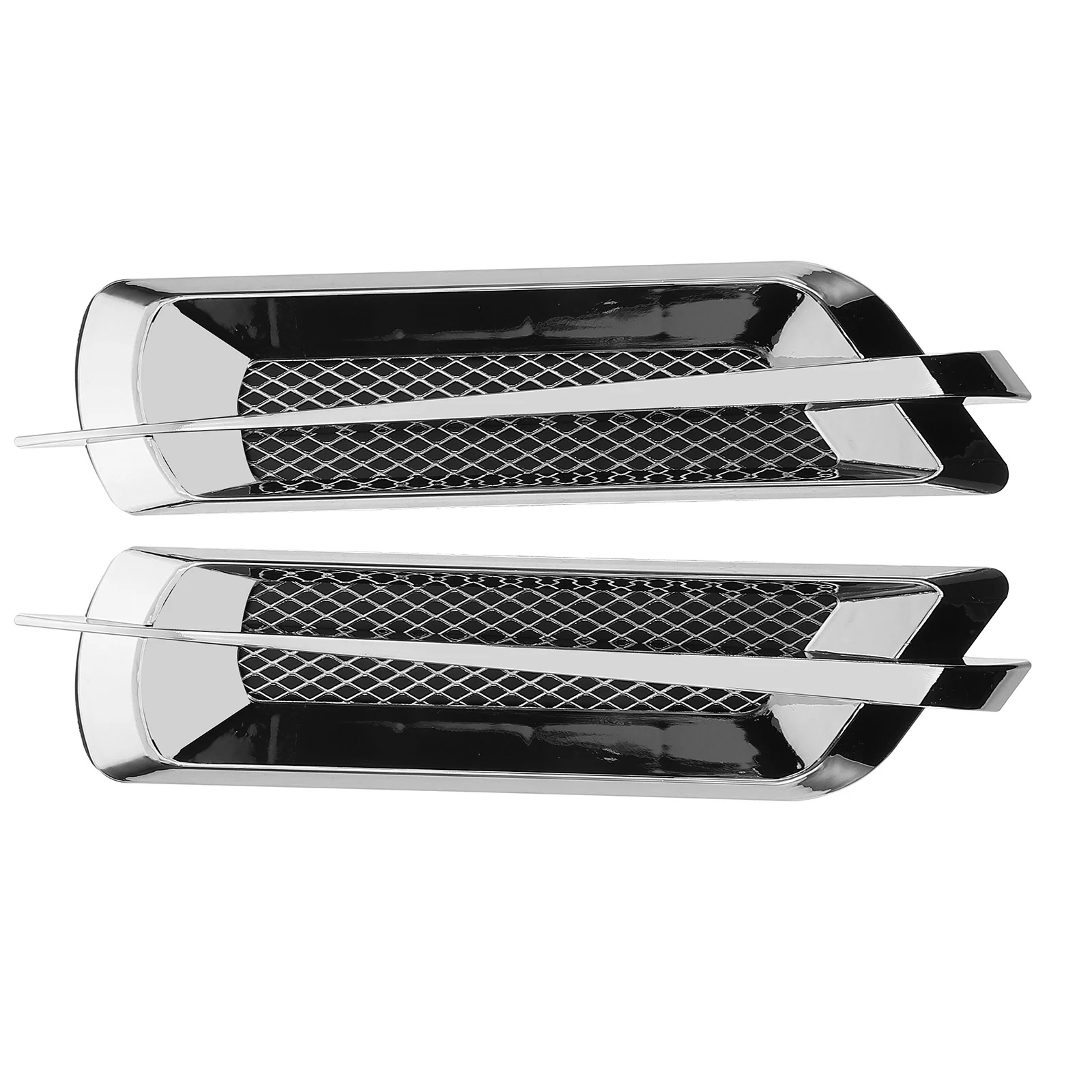 

Car Air Vent Decoration Stylish ABS Self adhesive Silver Grille Modification Hood Vents Trim Cover Easy Installation