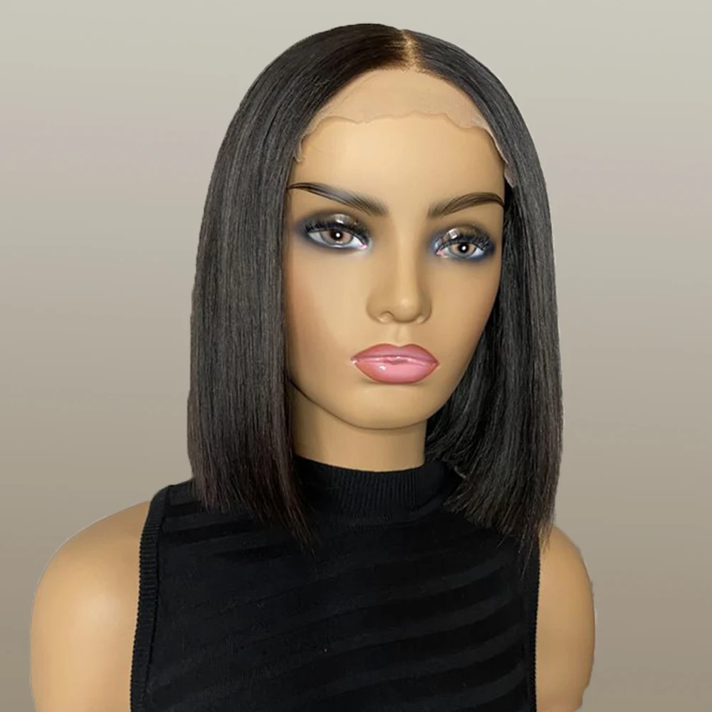 Straight Hair 13x4 Lace Closure Bob Wig Remy Brazilian Human Hair Wigs For Women Straight Hair Bob Wig Transparent Swiss Lace