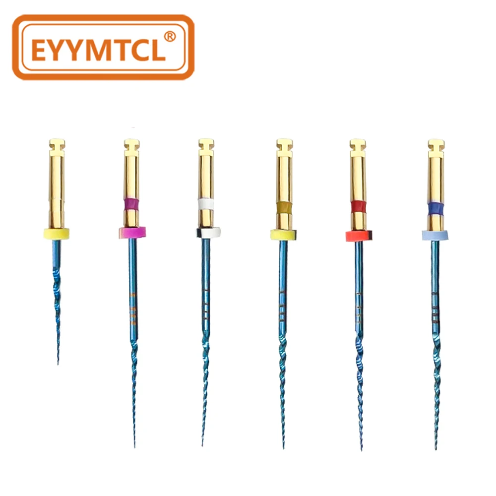

Dental Endodontic Root Canal Files 6pcs/Pack 21/25/31mm Heat Activated Nickel-Titanium Anti-Fatigue Nitinol Rotary Endo Files