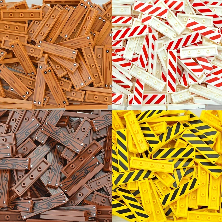 Stadtboden Kleine Partikel Baustein Zubehör 1x4 Glatte Holzbrett Flache Ziegel Haus DIY Kompatibles Spielzeug für Kinder