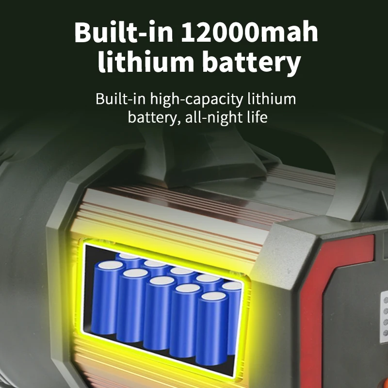 Strong Light 200W LED Waterproof Focus Rechargeable Portable Searchlight