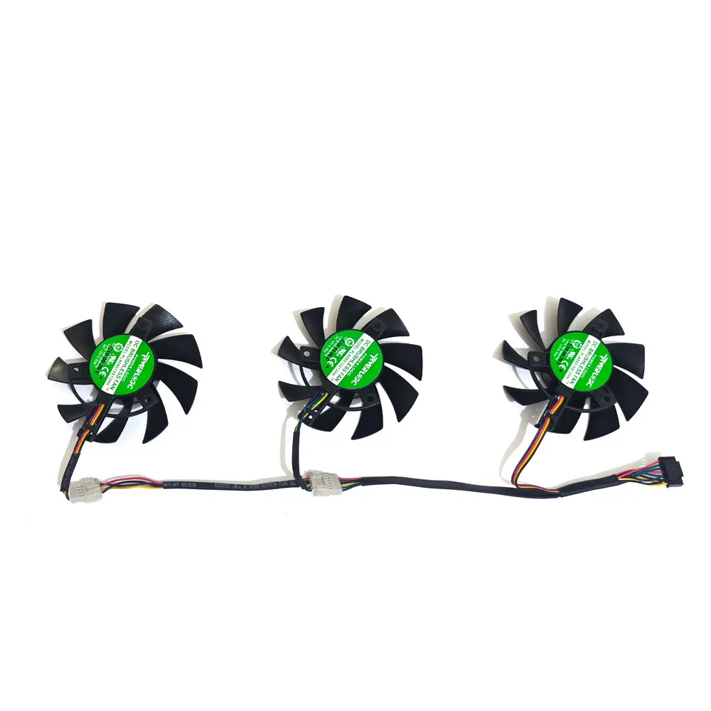 Original 3FAN 75MM 7PIN PLA08015S12HH Video card cooling fan，For ASUS GTX 1660、GTX 1660S、GTX 1660TI TUF、RX 5700、RX 5700XT TUF