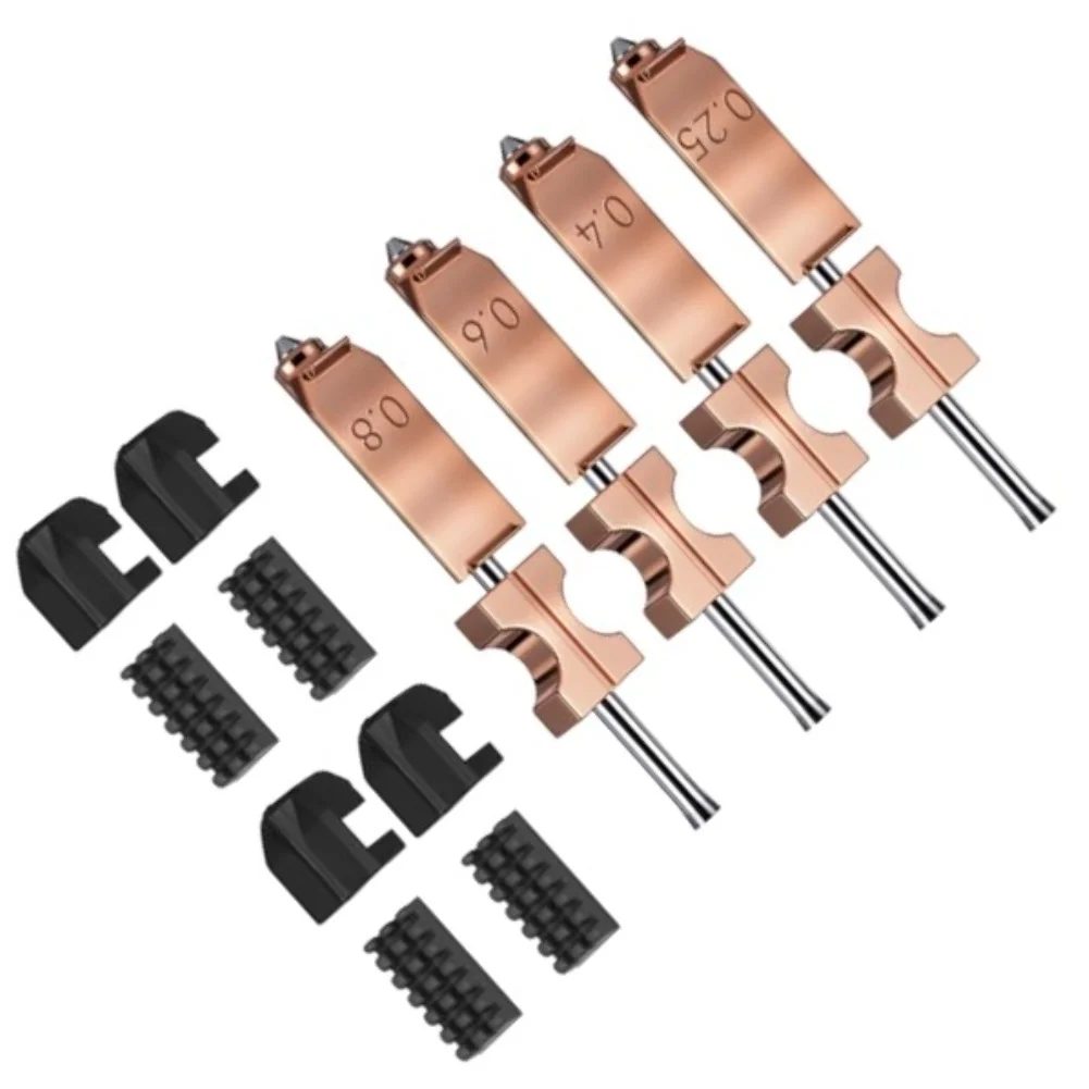 Copper Alloy Quick-Swap Nozzle Set for Flashforge AD5X 4PCS Hardened Steel Tips 0.25mm 0.4mm 0.6mm 0.8mm High Up to
