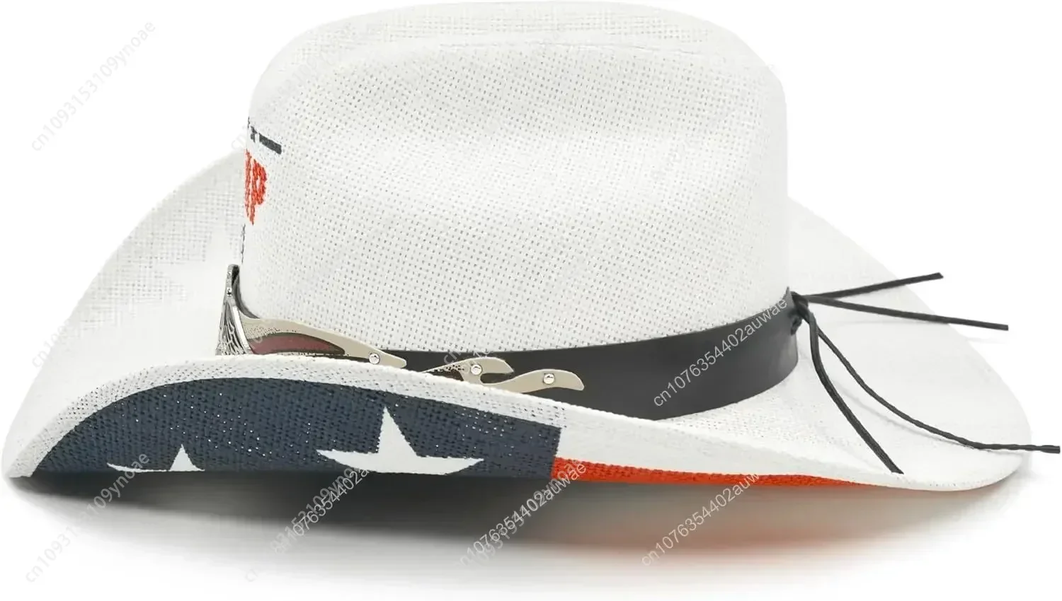 Chapeau de cowboy Trump, casquette blanche MAGA, sensation américaine fosotique, chapeaux occidentaux en paille, 2024