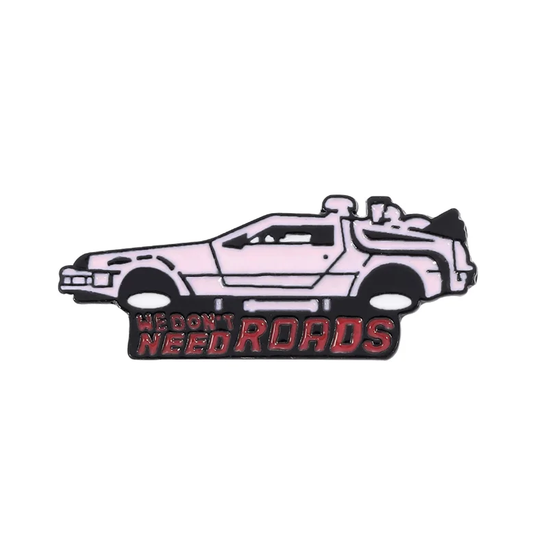 Back To The Future Hard Enamel Pins Delorean Sport Car Time Machine Brooch Metal Backpack Badges Movie Lapel Jewelry Accessories