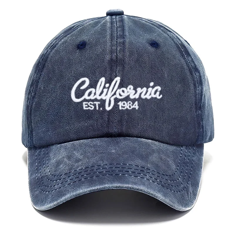 Cotton Baseball Cap Washed Snapback Hat Casual Dad Hat for Men Women Fashion Streetwear California Embroidered Unisex Vintage