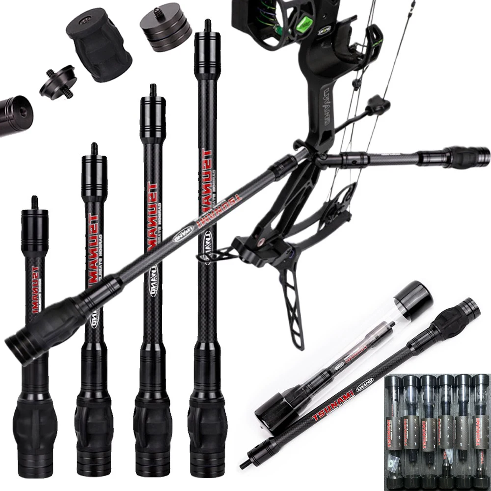 

3K Carbon Compound Bow Stabilizer Rod 6/8/10/12inch Balance Bar Archery Bow Shooting Competition Bow Dampener Shock Absorbers