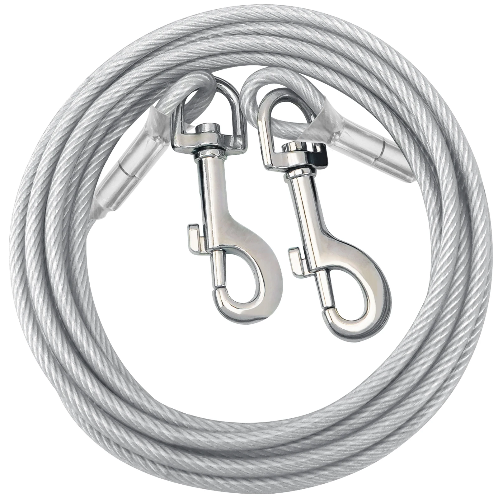 

Double Dog Walking and Training Leash Iron Wire Durable Chew Proof Leads Heavy Duty Dog Tie Out Cable for Large Dogs Outdoor