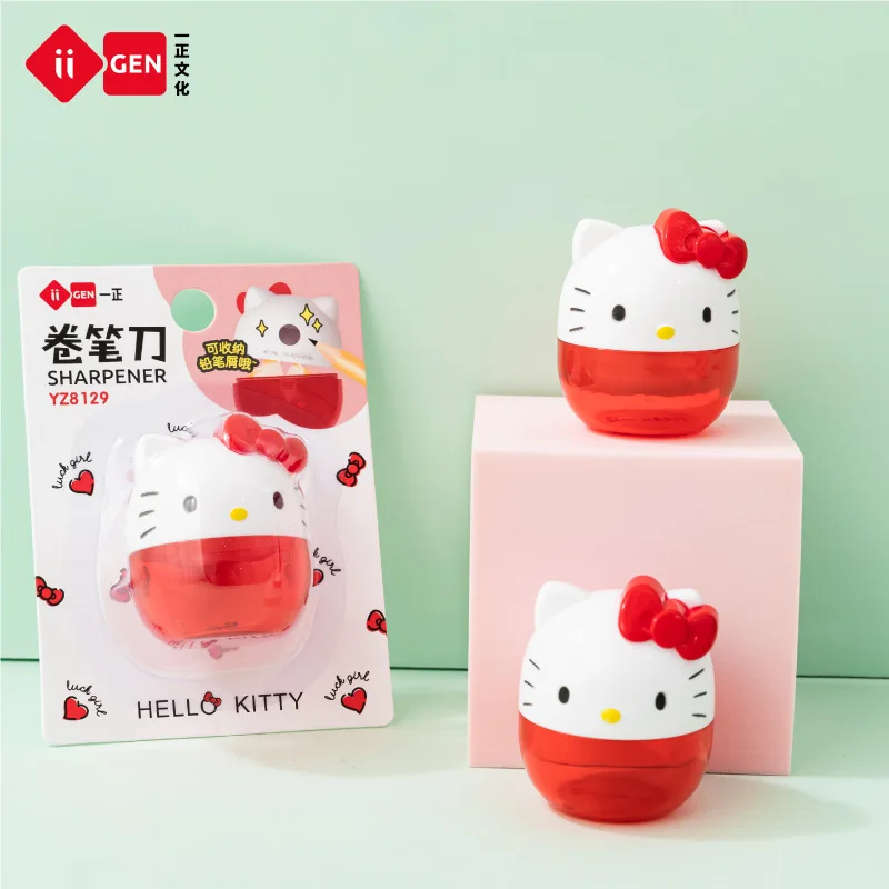 Iigen Cartoon Manual Pencil Sharpener Portable Dust Storage Design Hand‑Operated Pencil Cutter Desk Stationery Collection Gift