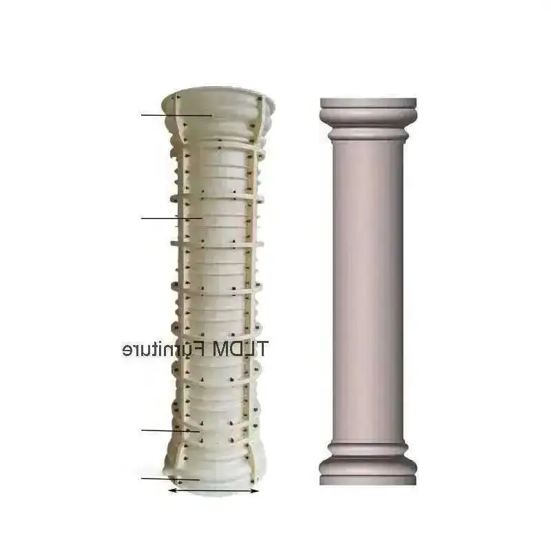 Exterior Round Villa Roman Column Column Mold Concrete Cylindrical European Smooth Building Column Model Wall Decoration Mold