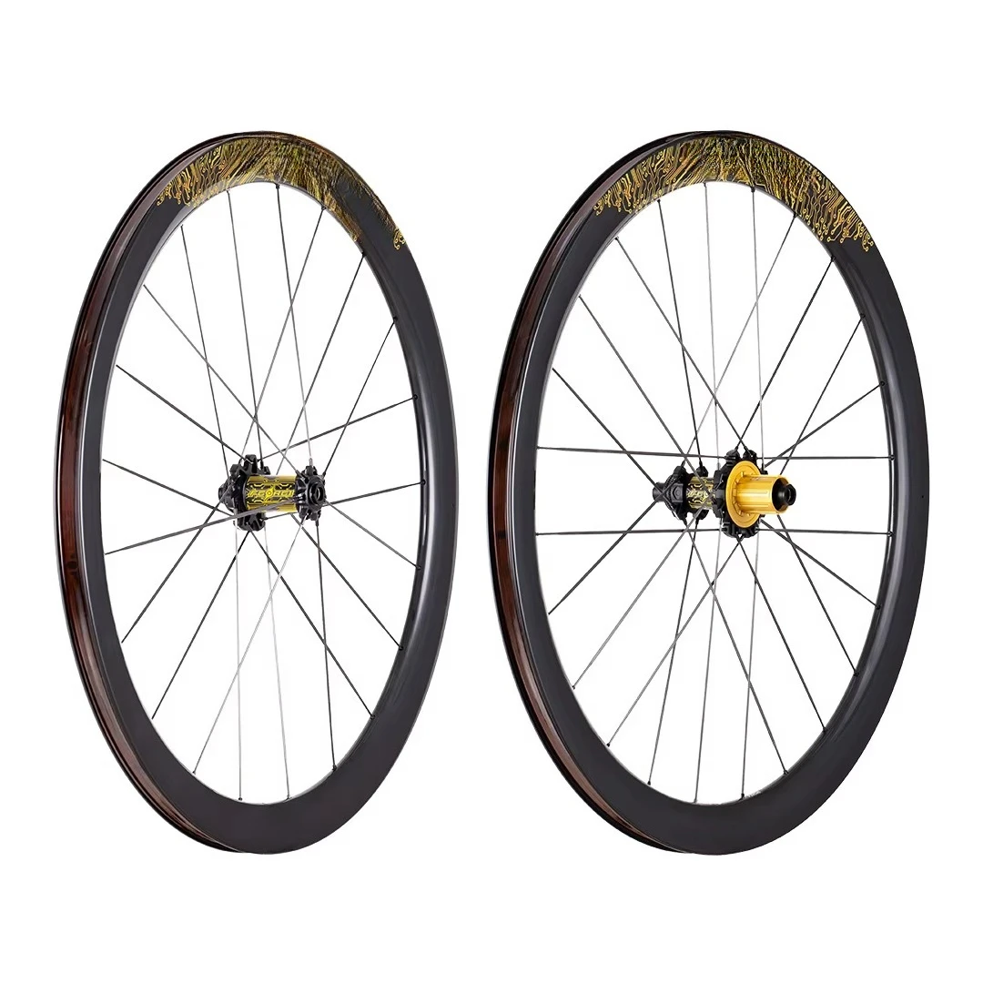 Ferei 700C T700 Carbon Road Bike Wheelset 27mm Wide Tubeless Compatible Disc Brake Cycling Replacement Parts