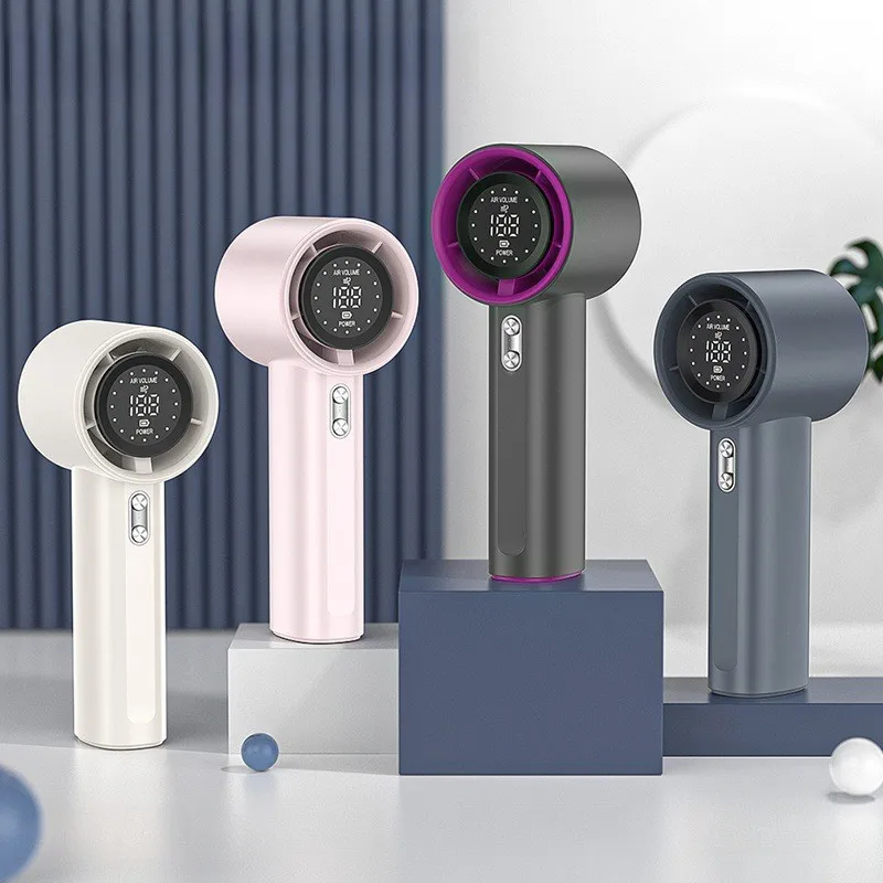 Ventilador portátil de alta velocidad HotS001 del sudeste asiático, 100 pantallas digitales de alta gama, ventilador recargable por USB para exteriores