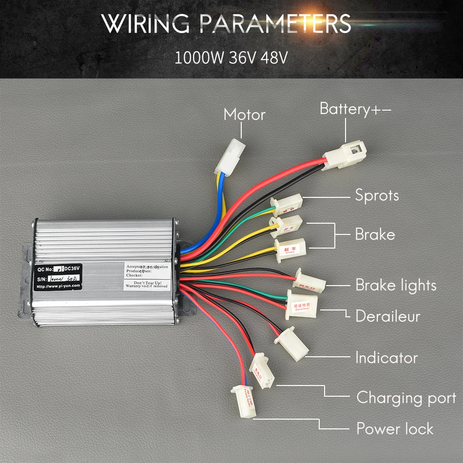 12V 24V 36V 48V 250W 350W 500W 1000W DC Electric Bike Motor Brushed Controller Box for Electric Bicycle Scooter Controller YK31C