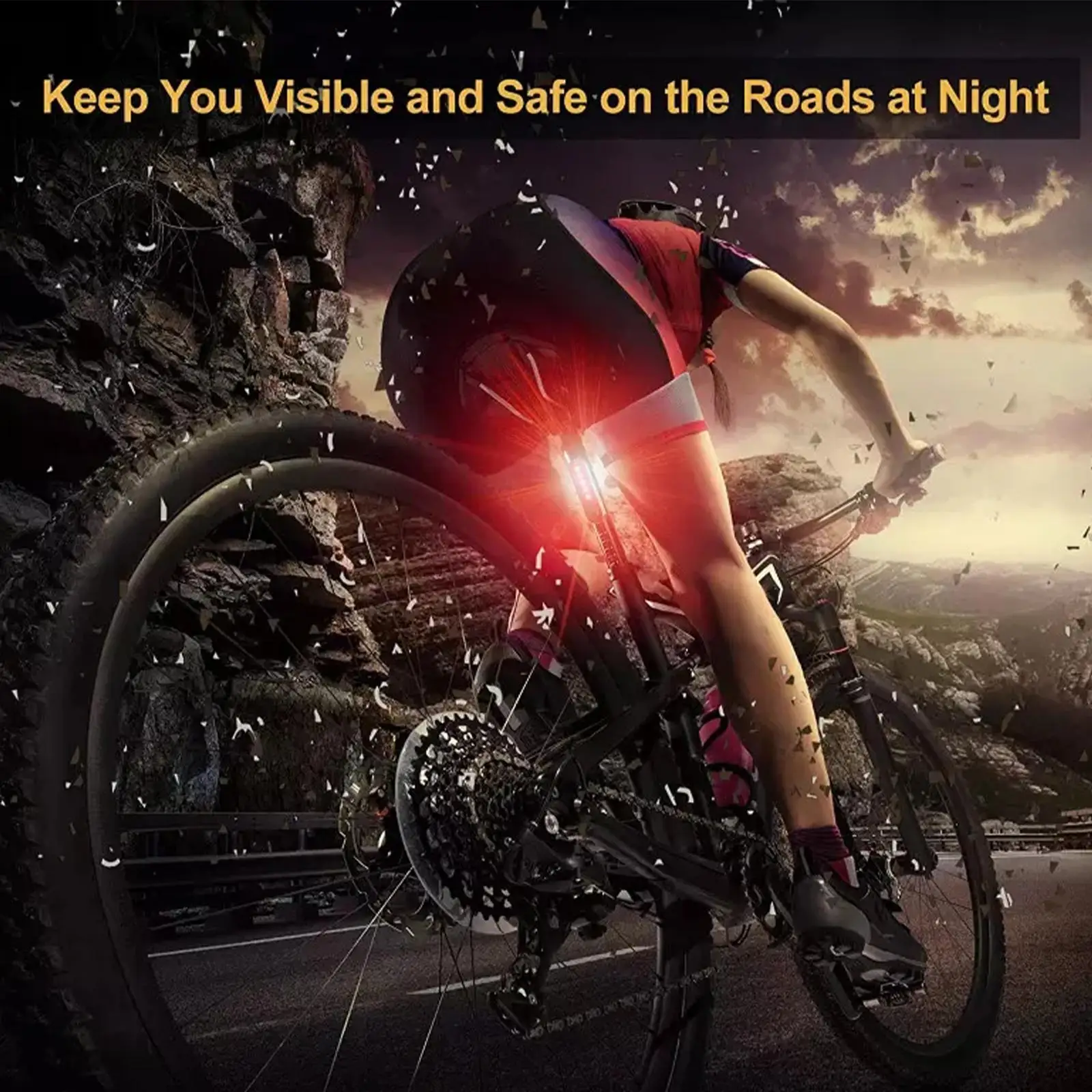 Bike Taillight Waterproof Riding Rear Light USB Chargeable Safety Warning Cycling Light Tail-lamp Bicycle Lights