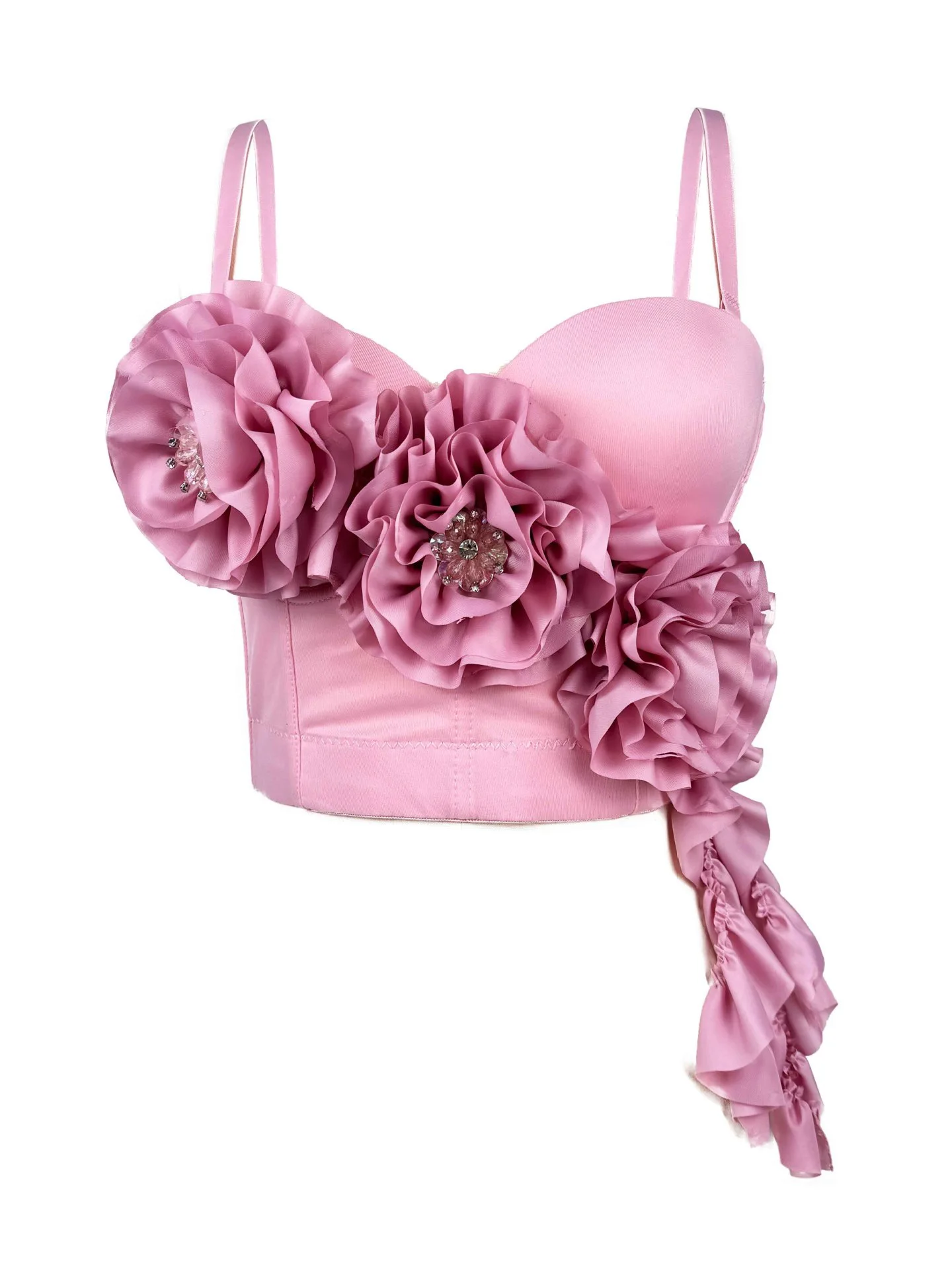 

Elegant floral tassel with sparkling diamonds, a high-end, versatile, simple corset, a stylish corset