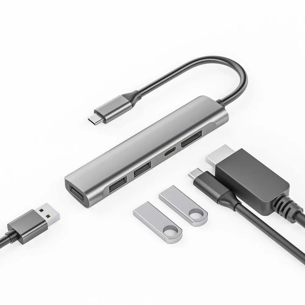 DisplayPort bilgisayar aksesuarları tip-c PD USB-C PD şarj tipi C adaptörü USB C Hub 5 In 1 yerleştirme istasyonu 5 In 1 USB Hub