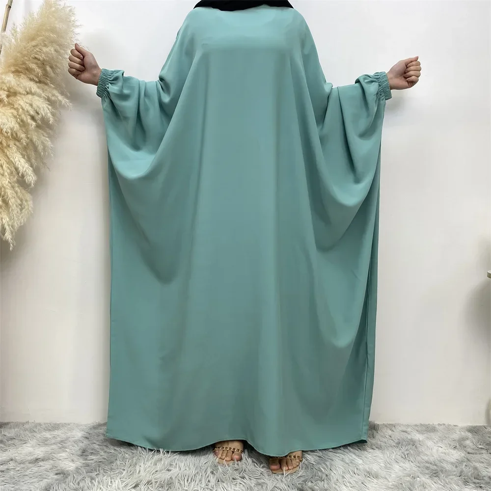 Dubai Simple Turkey Islam Muslim Kaftan Dress for Women New Ramadan Eid Butterfly Batwing Abaya for Women Kaftan Femme Musulman