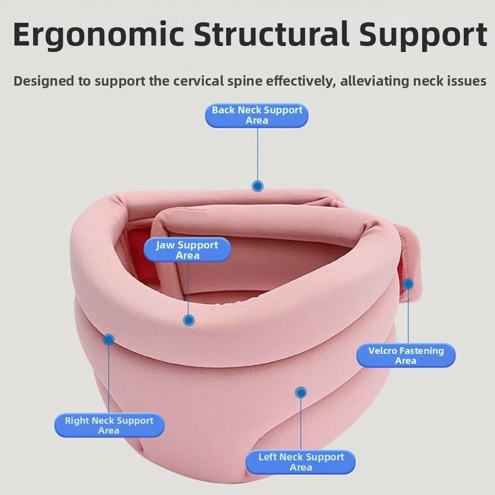 Picture 5: Neck Support Breathable Neck Cervical Brace Solid Color Adjustable Neck Fixation Belt Sponge Soft Neck Cervical Collar Sleeping