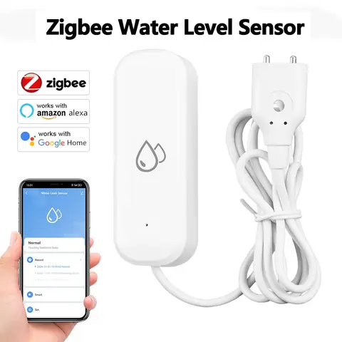스마트 지그비 누수 감지기 Tuya App 원격 알람 센서 홈 보안 홍수 누출 경고 Alexa Assistant와 호환 가능