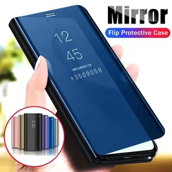 Luxury Mirror Flip Case For Xiaomi Redmi 15 14 13C 12 4G 12C 10C K60 Pro 10X Note 14 13 pro Plating Stand Case Phone Accessories