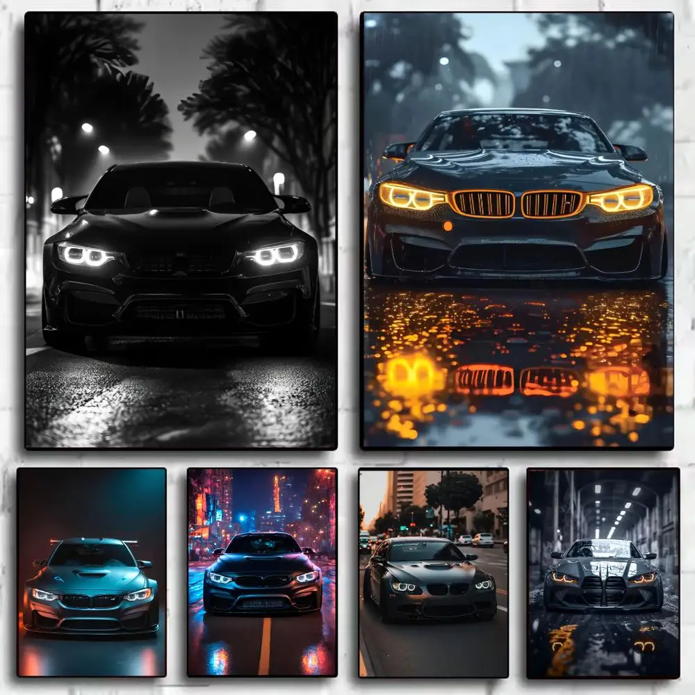 

black car Poster HD Art Sticky Wall Waterproof Home Living Room Bedroom Bar Aesthetic Decoration