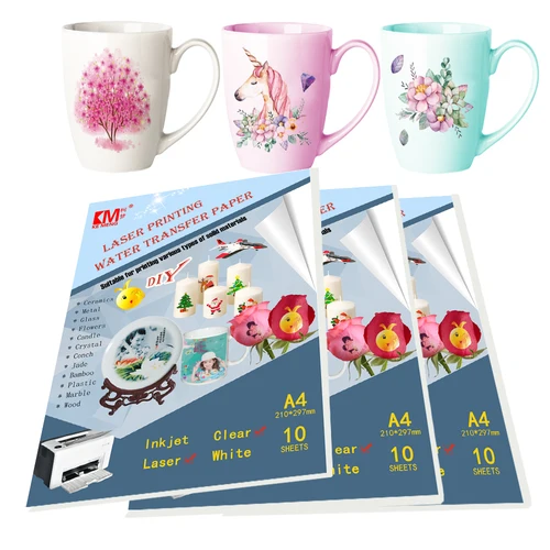 A4 D'inchiostro-tobogán de agua Trasparente, láser, calcomanía, Impresión de transferencia de papel