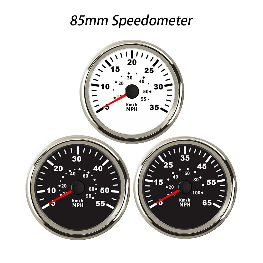 Rhaxel Boats Yacht Speedometer Pitot Tube Pressure Signal Speed Meter Gauge 0-35MPH 0-55KM/H 0-55MPH 0-90KM/H 0-65MPH 0-100KM/H