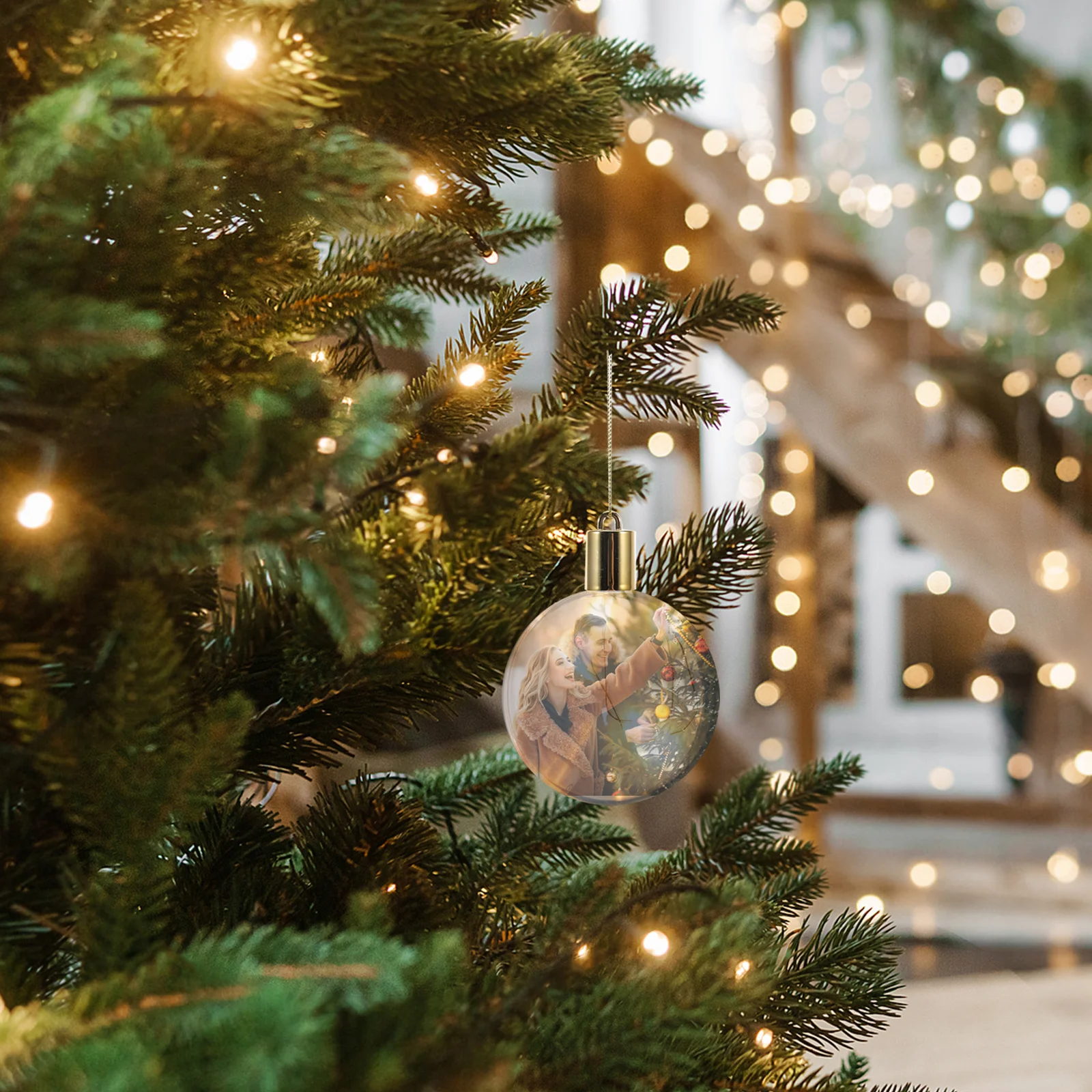 1 مجموعة LED عيد الميلاد الحلي الفراغات التسامي المعلقات DIY لشجرة ديكور الدافئة توهج أضواء عطلة الحرفية لم تنته