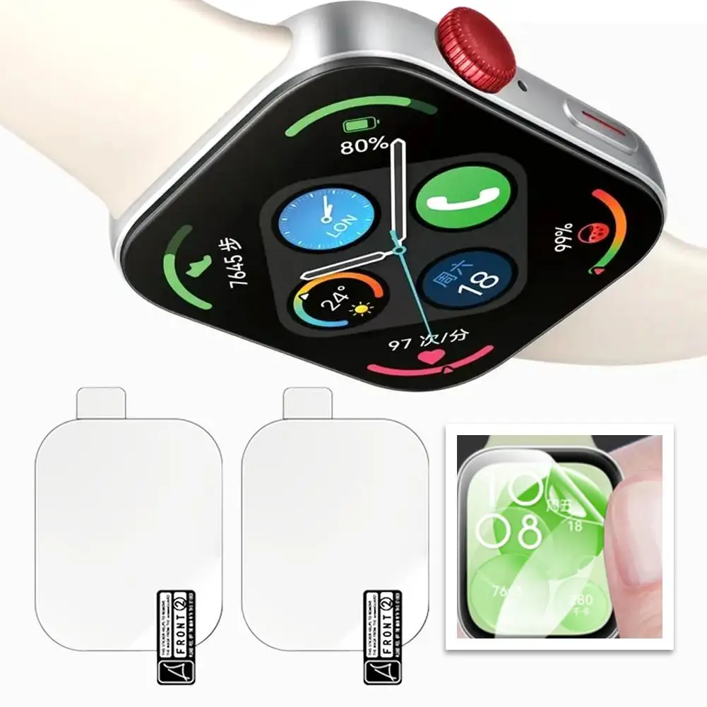 ฟิล์มป้องกันหน้าจอ1/2ชิ้นสำหรับ Huawei Watch Fit 3ป้องกันรอยขีดข่วนฟิล์ม TPU hydrogel แบบใสสำหรับ Huawei Fit3นาฬิกา F0Y5อุปกรณ์เสริม