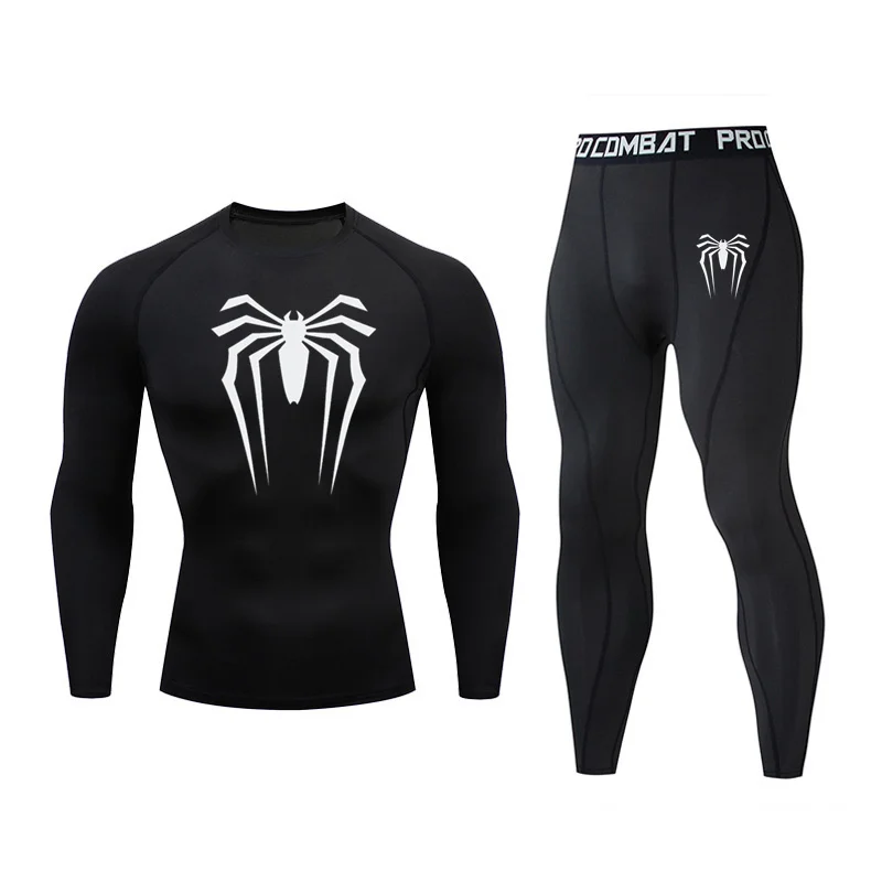 2023 heren thermisch onder goed pak mma rash guard pak fitness sport legging pak effen kleur heren comress ion kleding pak heren