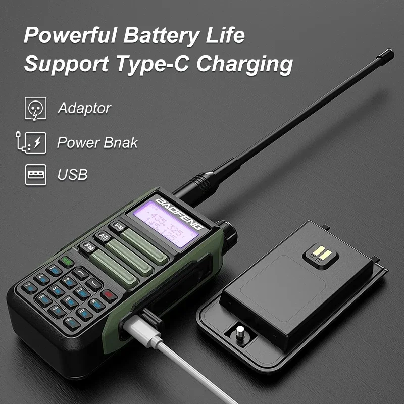 professional-hunting-ham-waterproof-uv16-walkie-talkie-tri-band-long-range-type-c-charger-vhf-uhf-two-way-portable-radio