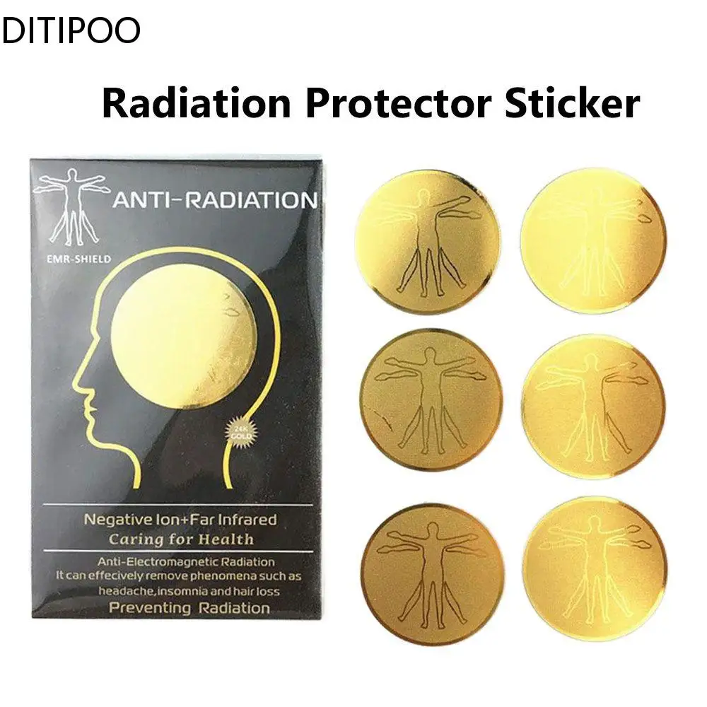 6pcs טלפון הגנה נגד קרינה מגן מדבקות, שלילי יונים Ef חוסם עבור מחשב נייד וכל המכשירים האלקטרוניים