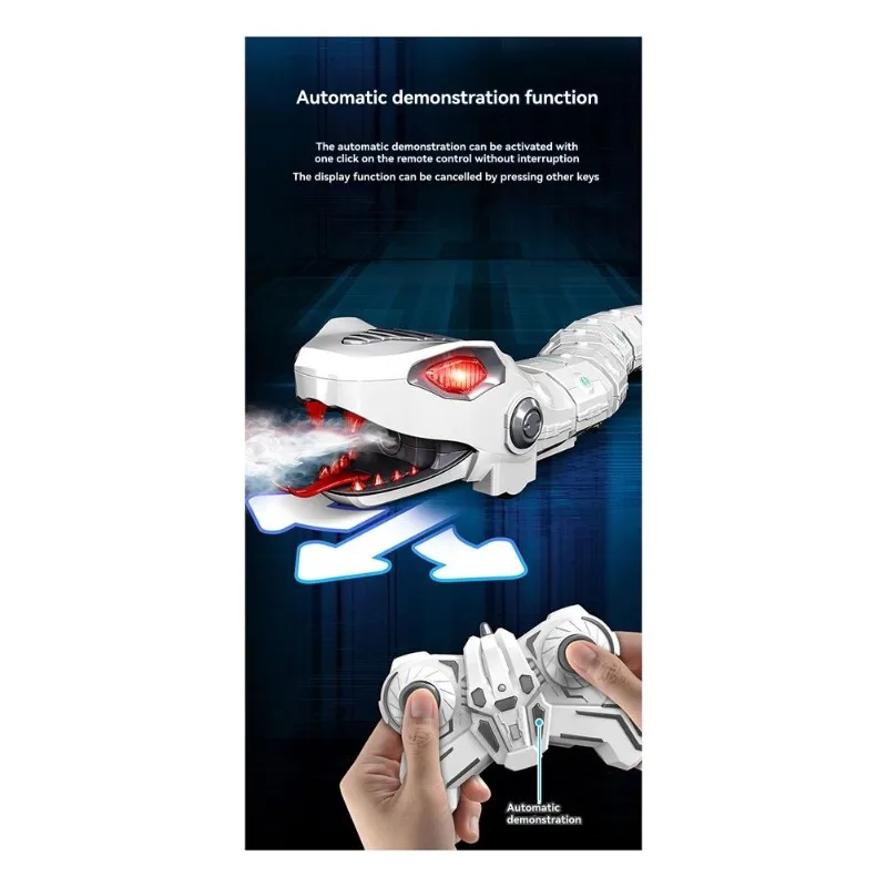 Auto Show 2.4G RC Snake With Spray& Light& Sound Realistic Animal Kids Prank Reptile Remote Control