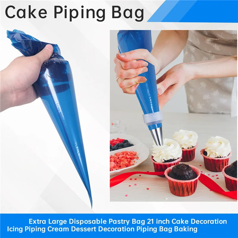 

ABWZ-200Pcs Extra Large Disposable Pastry Bag 21 Inch Cake Decoration Icing Piping Cream Dessert Decoration Piping Bag Baking