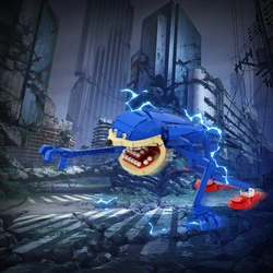 364PCS MOC Hot Game Character Sonices Model Building Blocks Scary Blue Hedgehog Animated Action Figure Bricks Toy Halloween Gift