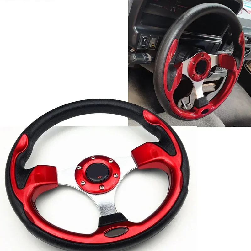 Universal Car Steering wheel Aluminum Leather 320mm/13 inch Racing Sport Steering Wheels With Horn and Logo