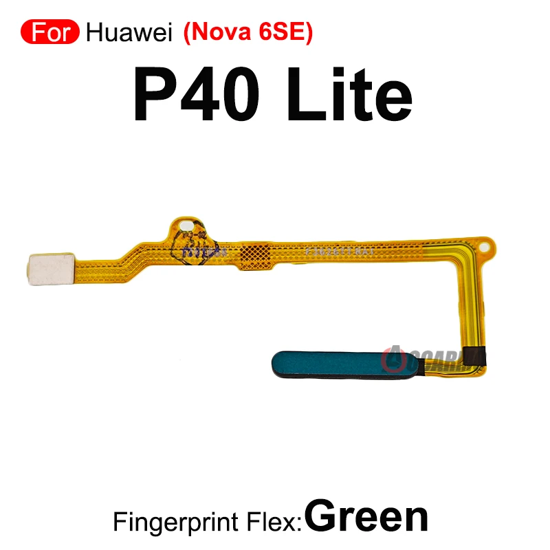 Black GreenFor Huawei P40 Lite / Nova 6se Home Button Fingerprint Touch ID Sensor Flex Cable Repair Parts