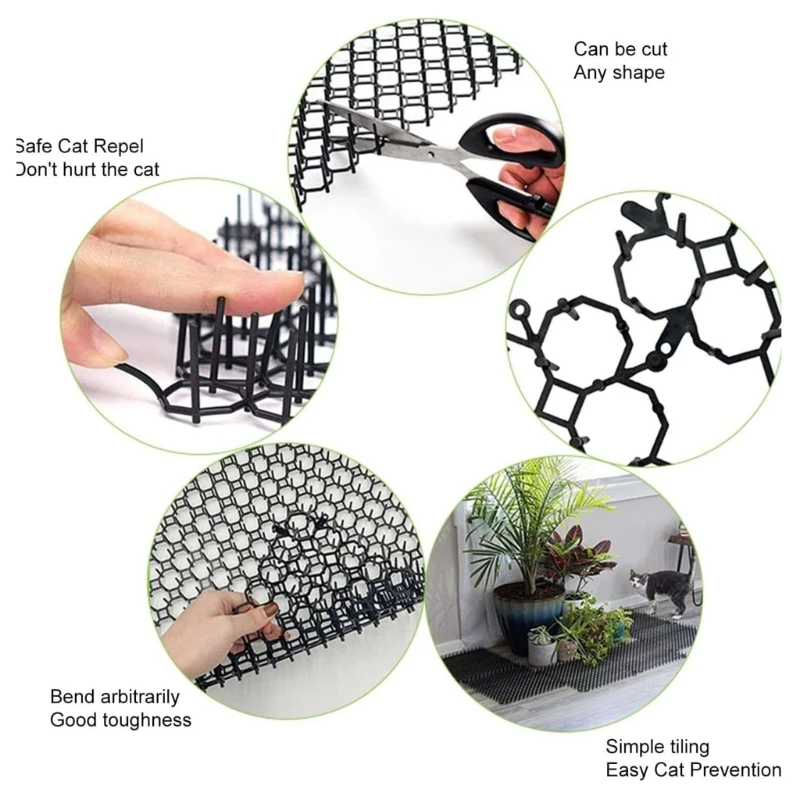 Katten Scat Mat Prickles Stopper Doornen Pad Prickles Strips voor Huis Tuin Matten met Afschrikkende Spikes Gemakkelijk Tailor