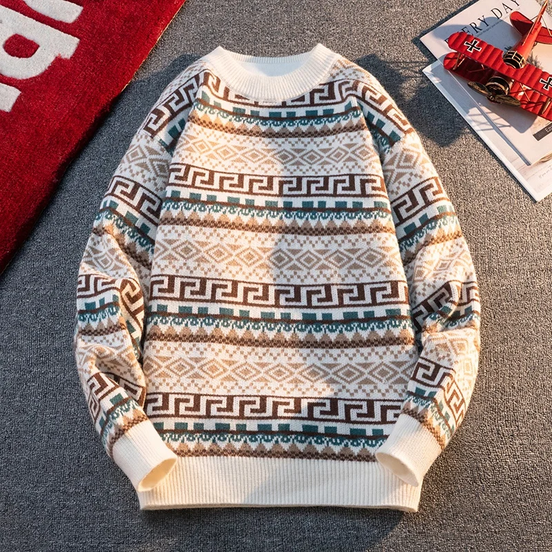 Maglione da uomo GIOIOM, nuovo maglione invernale in maglia casual allentato con collo rotondo anti-pilling, top con strato base