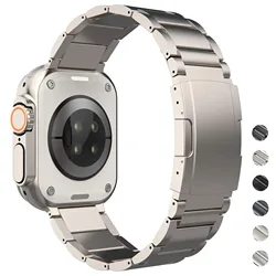 Business Titanium Strap For Apple Watch Ultra 3 49MM Metal Bracelet 44MM 45MM For IWatch Series 11 10 9 8 7 6 5 4 3 SE 42MM 46MM