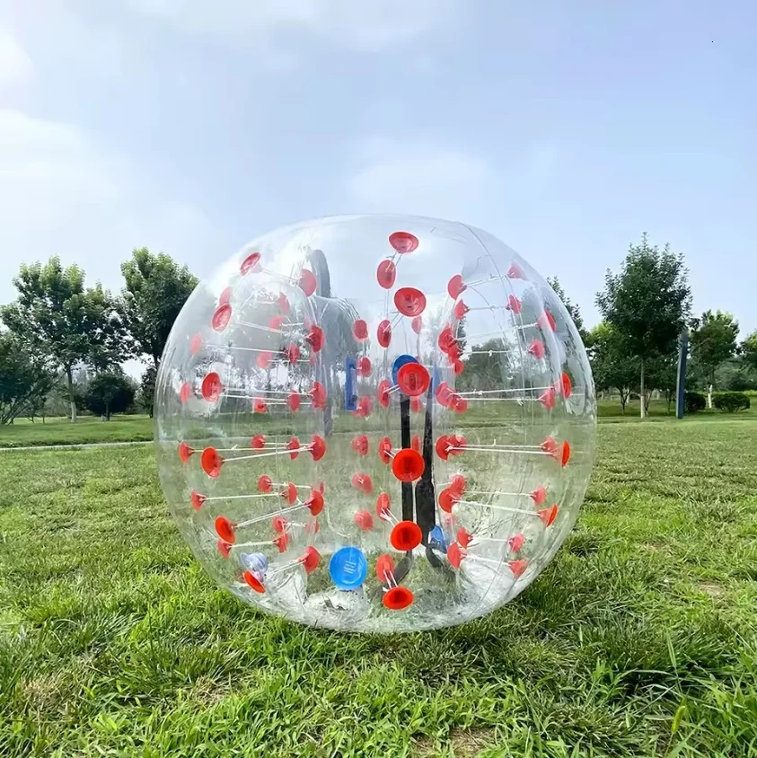 

Inflatable Bumper Ball Bubble Soccer Ball 1.2M 0.8mm TPU Football Bumper Ball Dia 4ft Human Hamster Ball for Adults and Teens