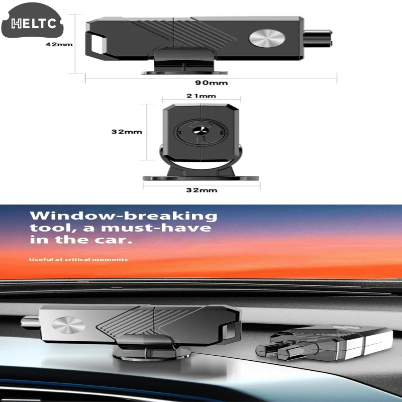 

1 Set 90X42X32MM 2-In-1 Mutifunction Emergency Windows Glass Breaker Safety Belt Cutter Car Emergency Hammer Self Rescue Tool