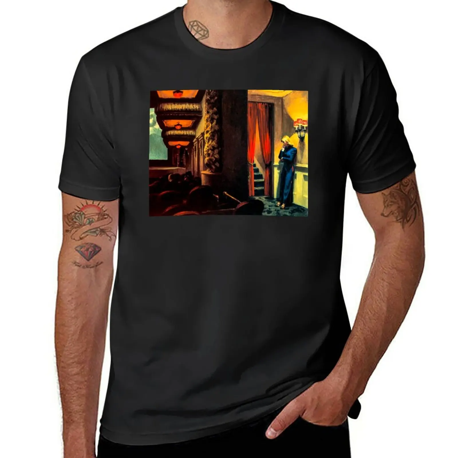 

New York Movie by Edward Hopper T-Shirt summer clothes plus size tops plain white t shirts men