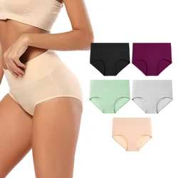 High Waist 5Pcs/Set Cotton Panties Women Body Shaper Fashion Briefs Plus Size S-5XL Underwear Breathable Comfort Female Lingerie