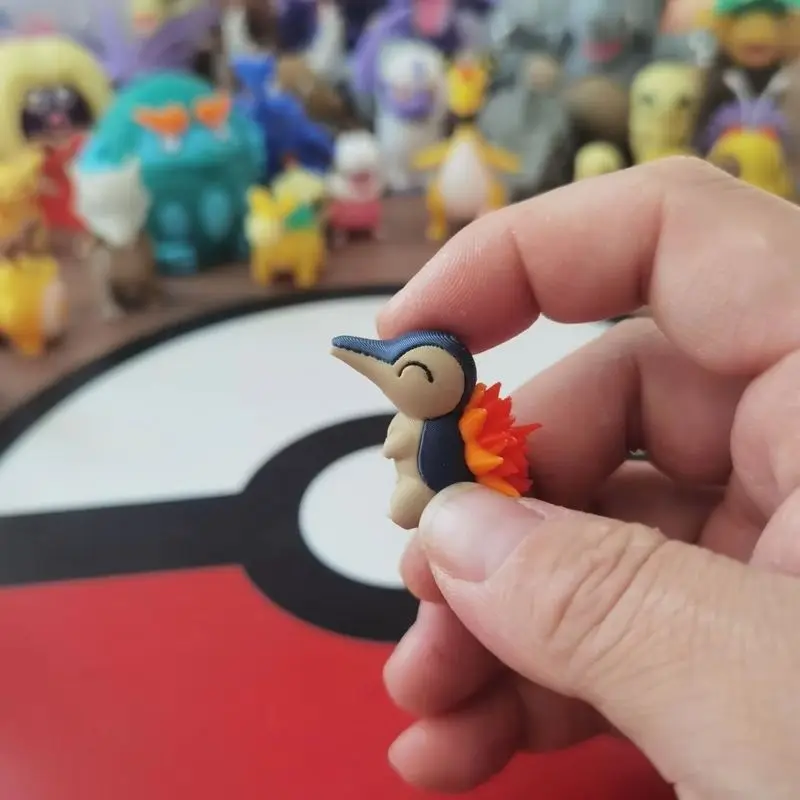 Cyndaquil Quilava Typhlosion Schaal Wereld 1:20 Diy 3d Afdrukken Anime Figuur Model Desktop Standbeeld Collectie Decoratie Ornament