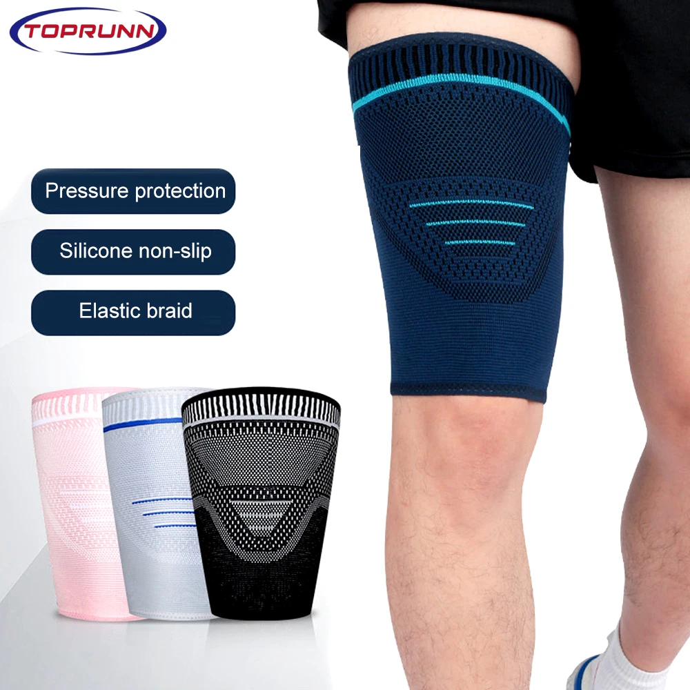 TopRunn 1pcs Thigh Compressed Sleeves Hamstring Support Upper Leg Sleeves Thigh Sleeves For Running Sports Warmers Support