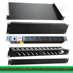 19in 8/12-24 Channels 86 Panel Patch Panel 1U 2U Blank Cabinet Blind Plate Fits D Type XLR RJ45 Network Speaker Socket Connector